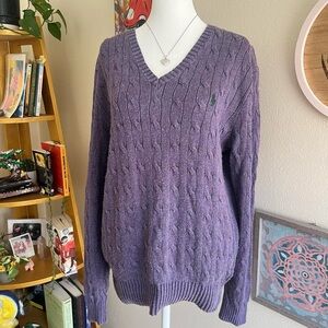 Ralph Lauren Purple V-Neck Sweater